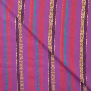 Preview: Viskose Lila mit Ethno Streifen